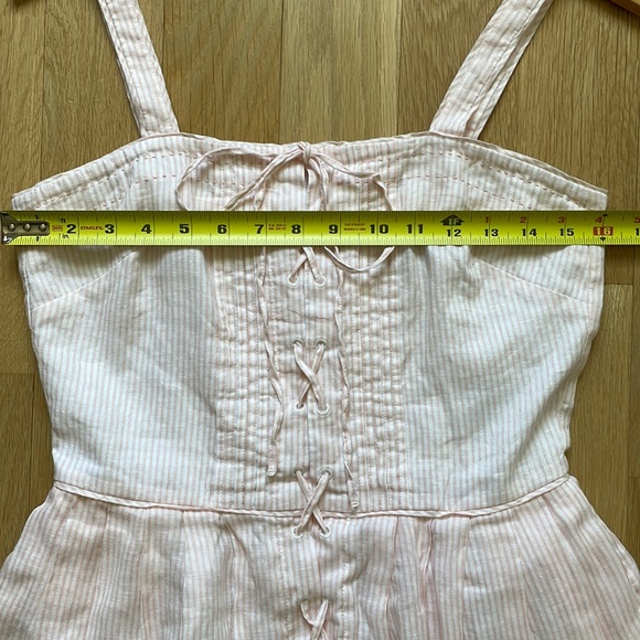 SEE BY CHLOE Pleated Dress Peach White Stripe 6 - Picture 10 of 16